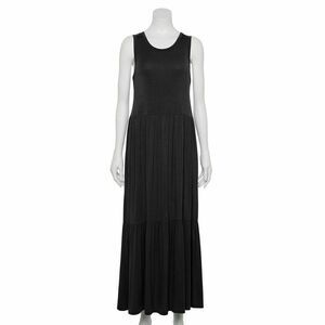 Black Tank Tiered Maxi Dress‎ New Large